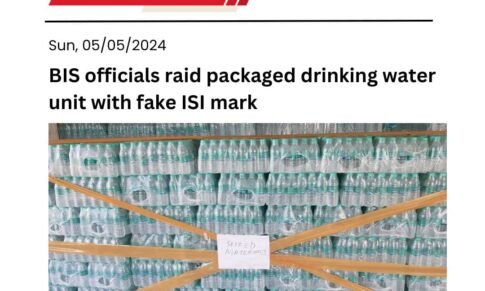 BIS officials raid packaged drinking water unit with fake ISI mark