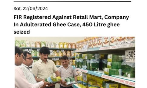 FIR Registered Against Retail Mart, Company In Adulterated Ghee Case, 450 Litre ghee seized