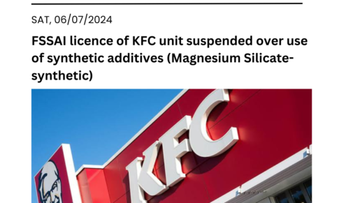 FSSAI licence of KFC unit suspended over use of synthetic additives (magnesium silicate-synthetic)