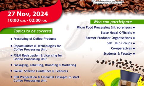 Webinar on Coffee Processing and Value Addition – (NIFTEM-T)