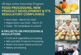 Internship – 45 days Online Certified Induction Training on Food Processing, New product development & Regulatory Compliance